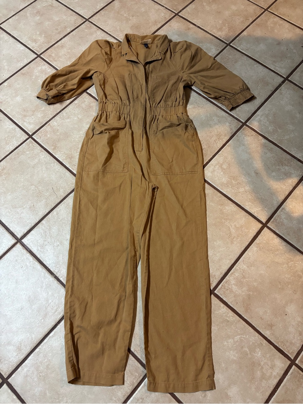 Utility Cotton Blend Jumpsuit - Brown Size 6 by Universal Thread
